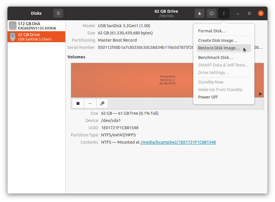 GNOME Disks